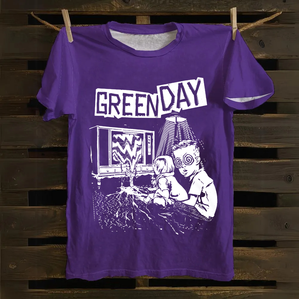 Unisex Vintage Green Day Band Cotton T-Shirt