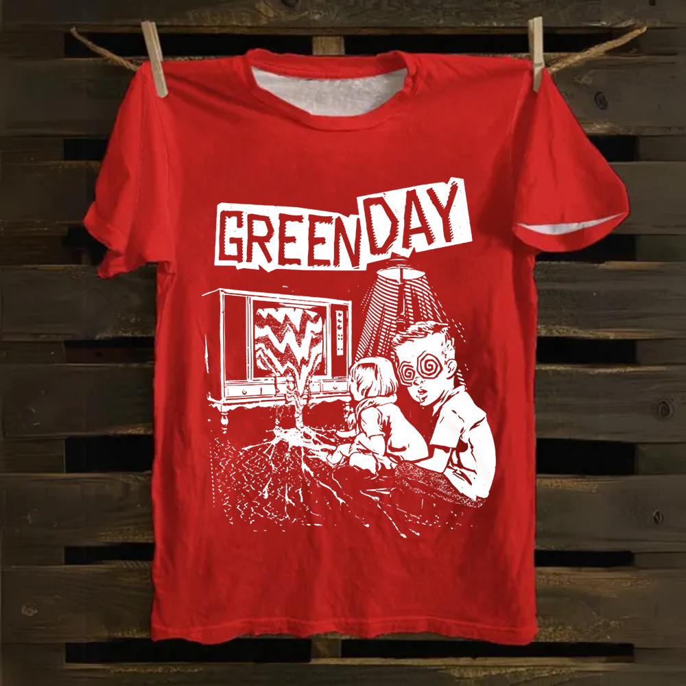 Unisex Vintage Green Day Band Cotton T-Shirt