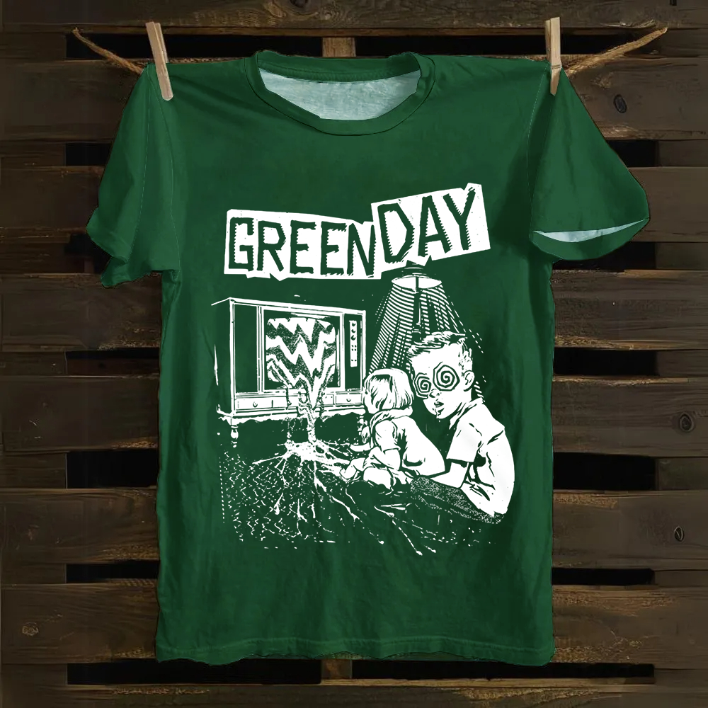 Unisex Vintage Green Day Band Cotton T-Shirt