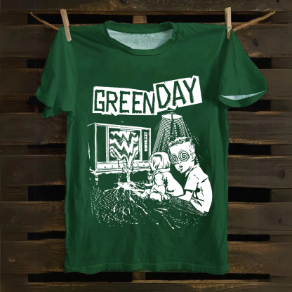 Unisex Vintage Green Day Band Cotton T-Shirt