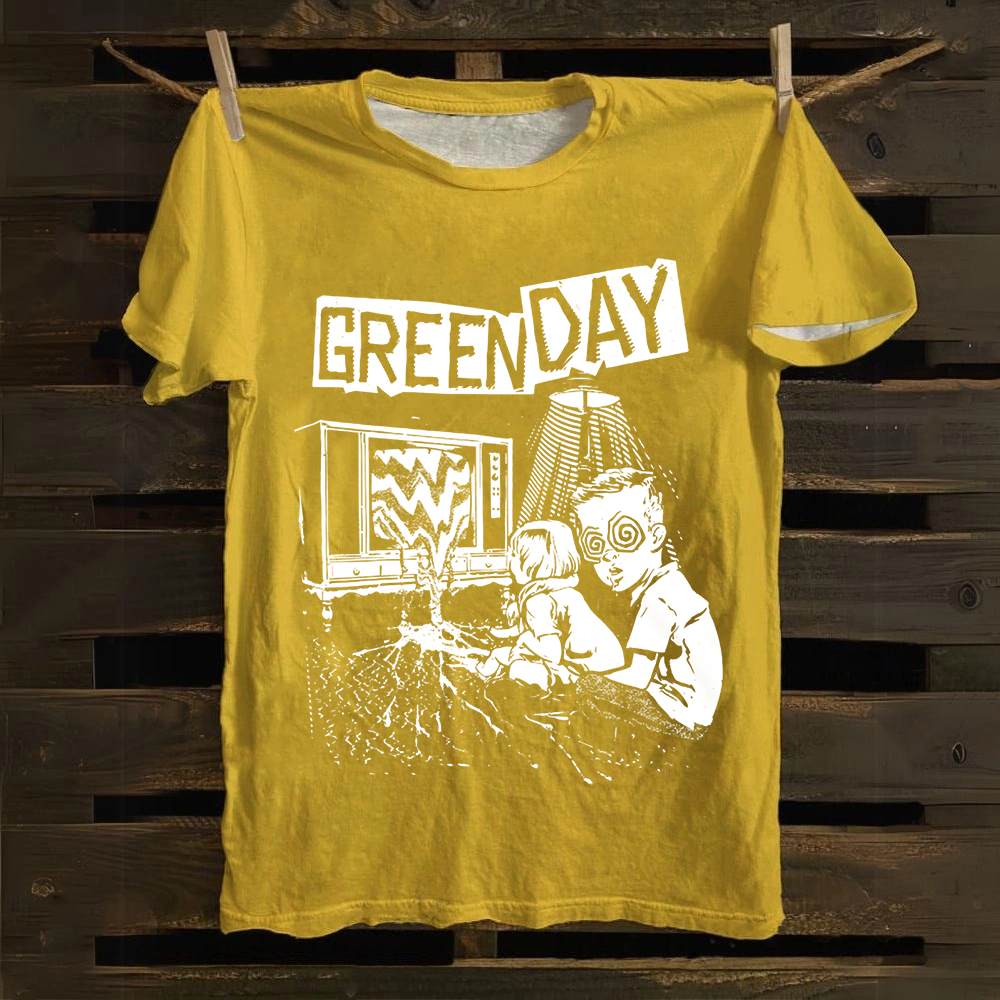Unisex Vintage Green Day Band Cotton T-Shirt