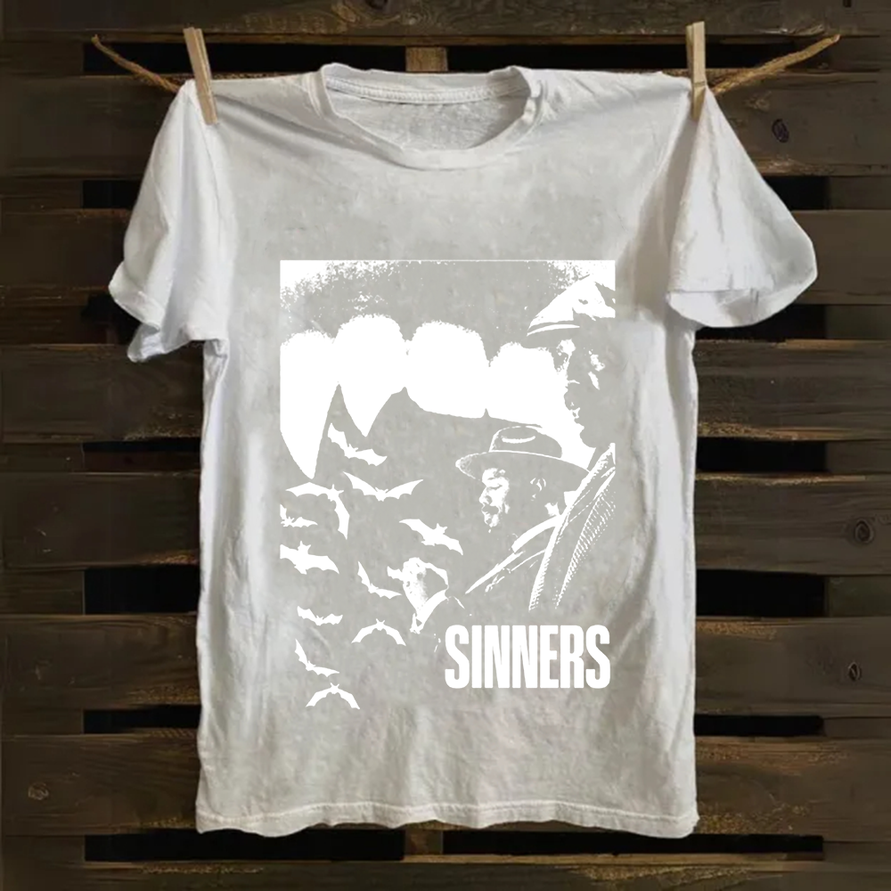 Unisex Vintage Sinners 2025 Horror Movie Cotton T-Shirt