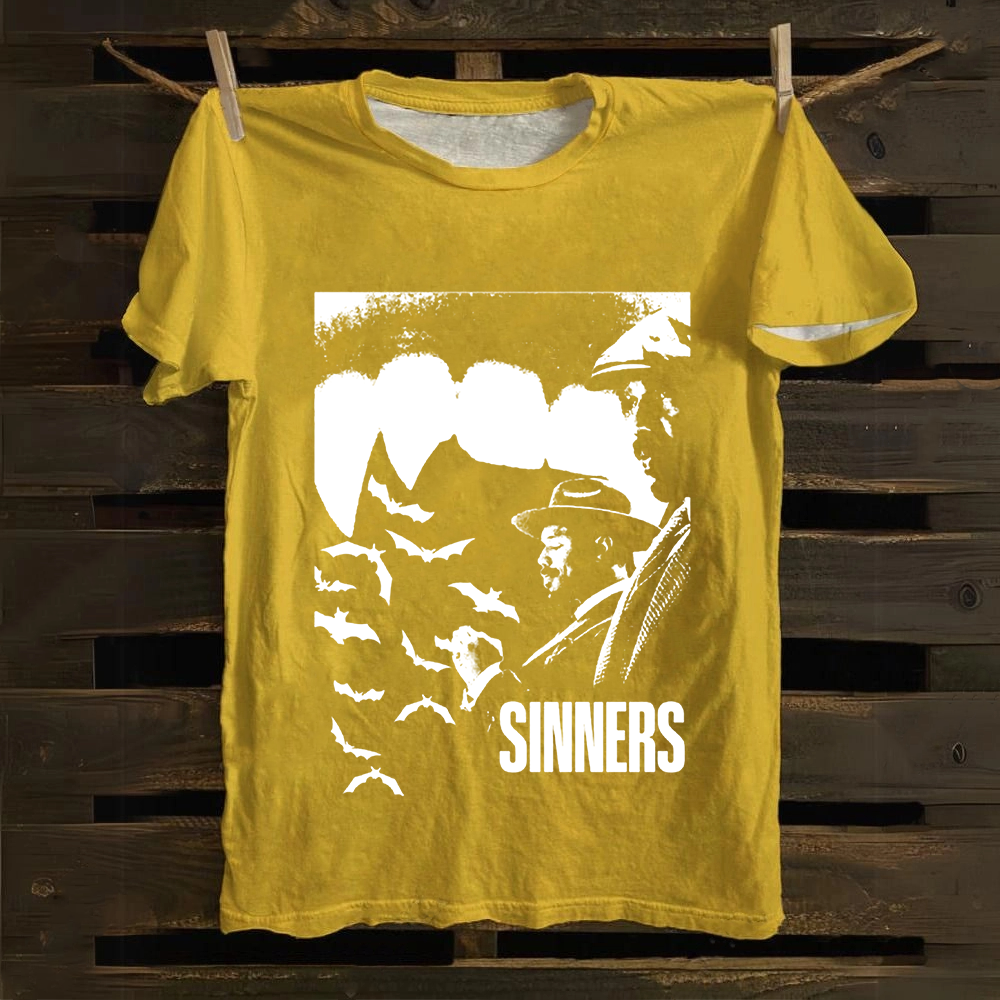 Unisex Vintage Sinners 2025 Horror Movie Cotton T-Shirt