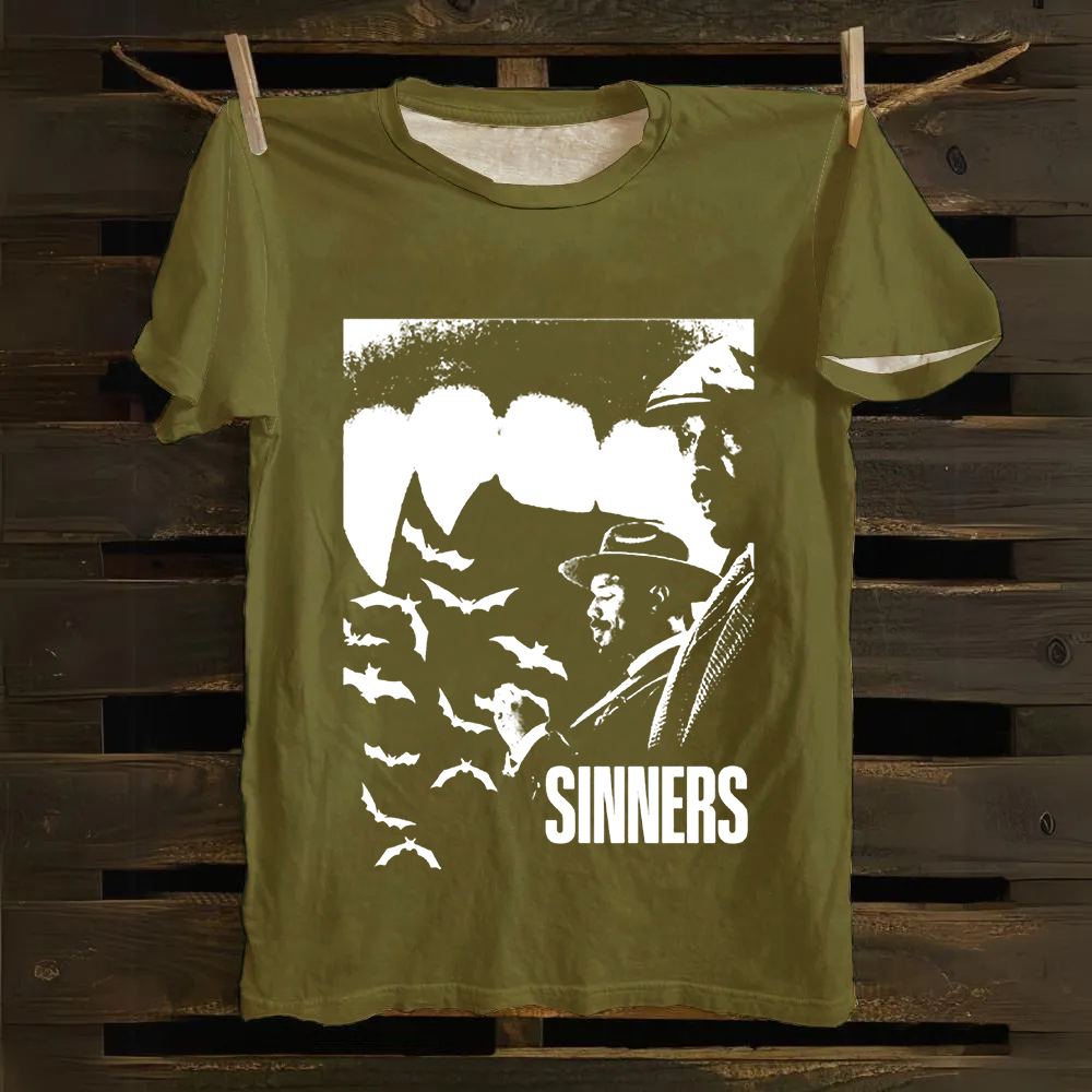 Unisex Vintage Sinners 2025 Horror Movie Cotton T-Shirt