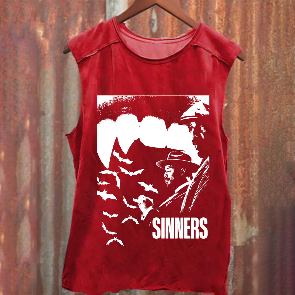Unisex Vintage Washed Sinners 2025 Horror Movie Tank Top
