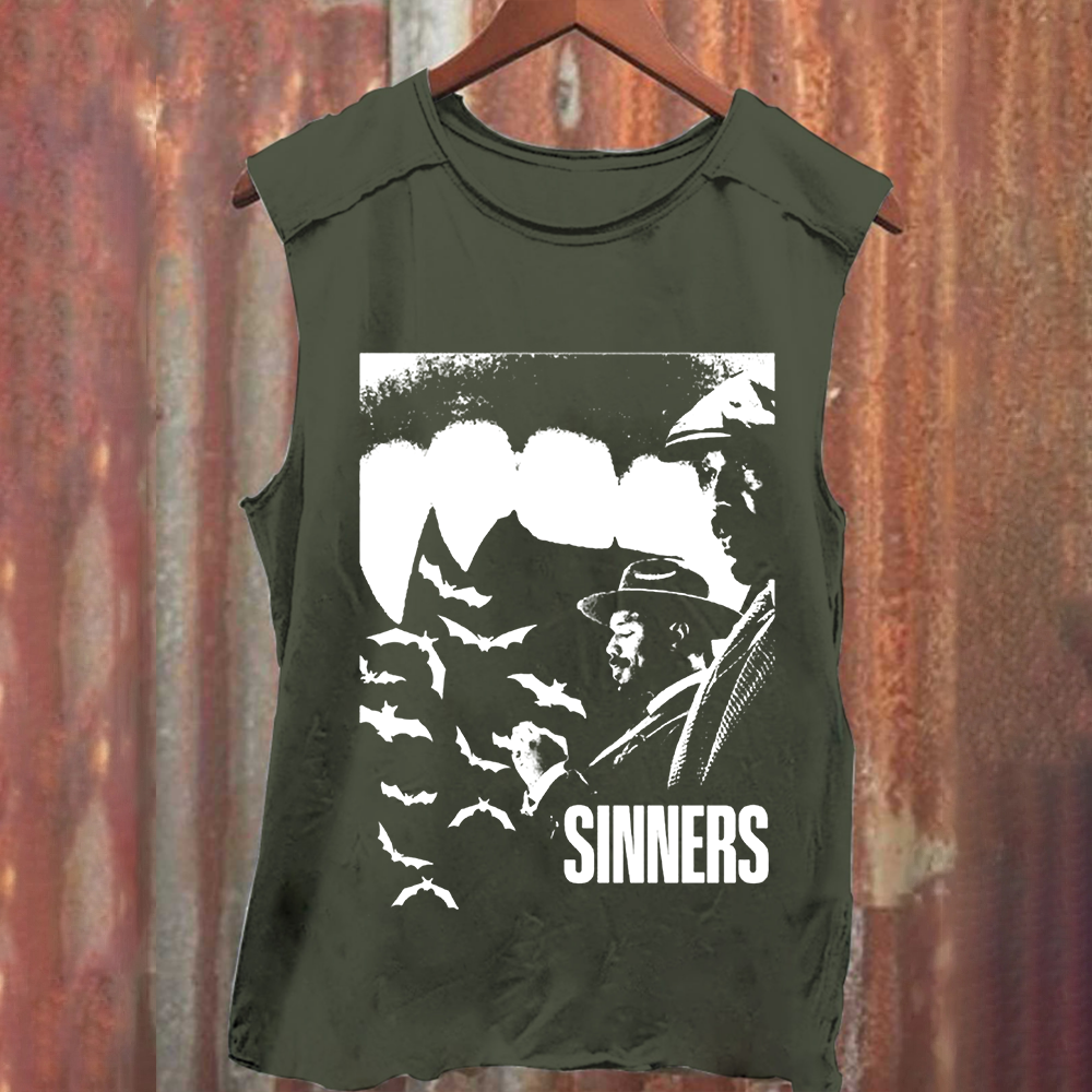 Unisex Vintage Washed Sinners 2025 Horror Movie Tank Top