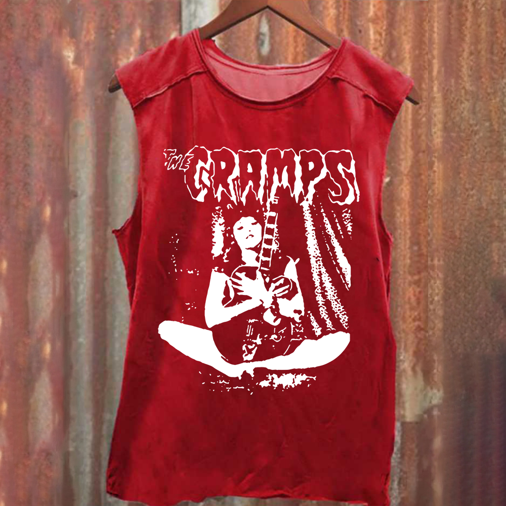 Unisex Vintage The Cramps Band Female guitarist Tank Top