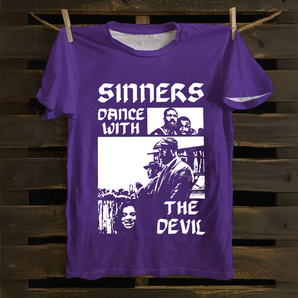 Unisex Vintage Sinners Horror Movie Cotton T-Shirt
