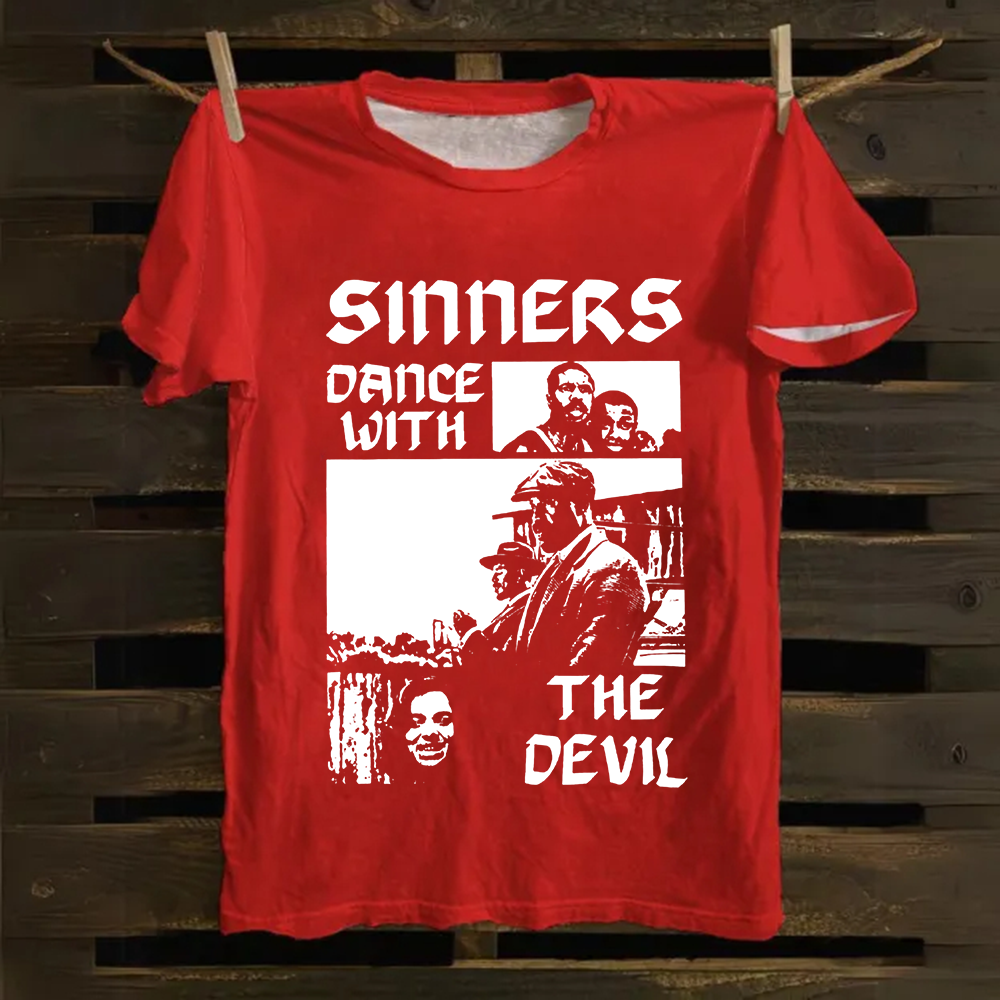 Unisex Vintage Sinners Horror Movie Cotton T-Shirt