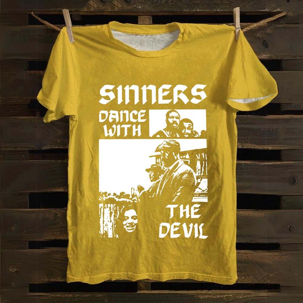 Unisex Vintage Sinners Horror Movie Cotton T-Shirt
