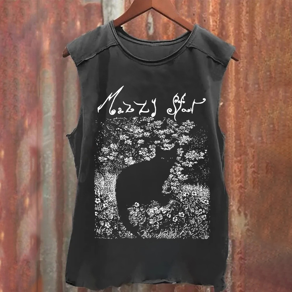 Unisex Vintage Washed  Mazzy Star Band Tank Top