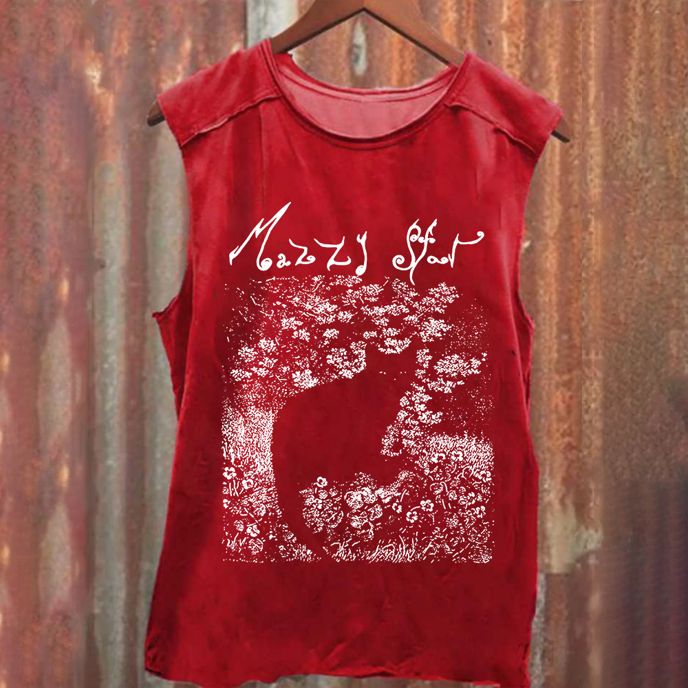 Unisex Vintage Washed  Mazzy Star Band Tank Top