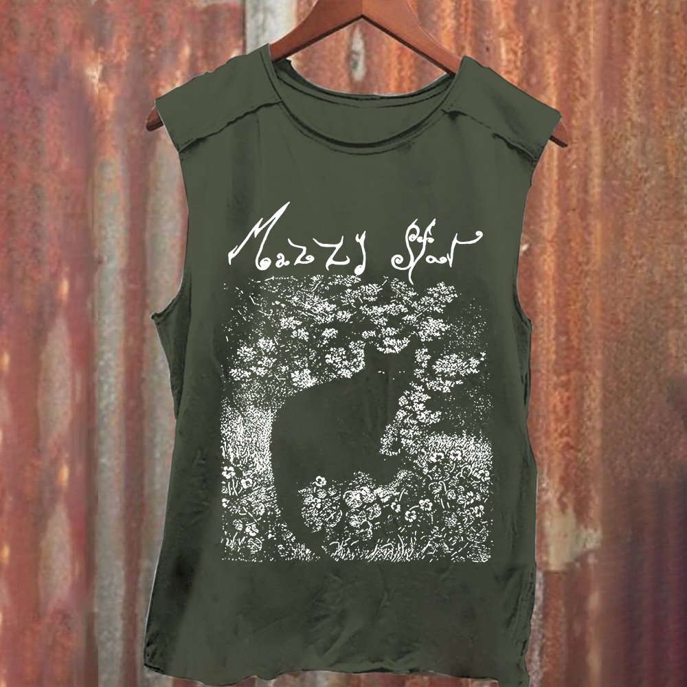 Unisex Vintage Washed  Mazzy Star Band Tank Top