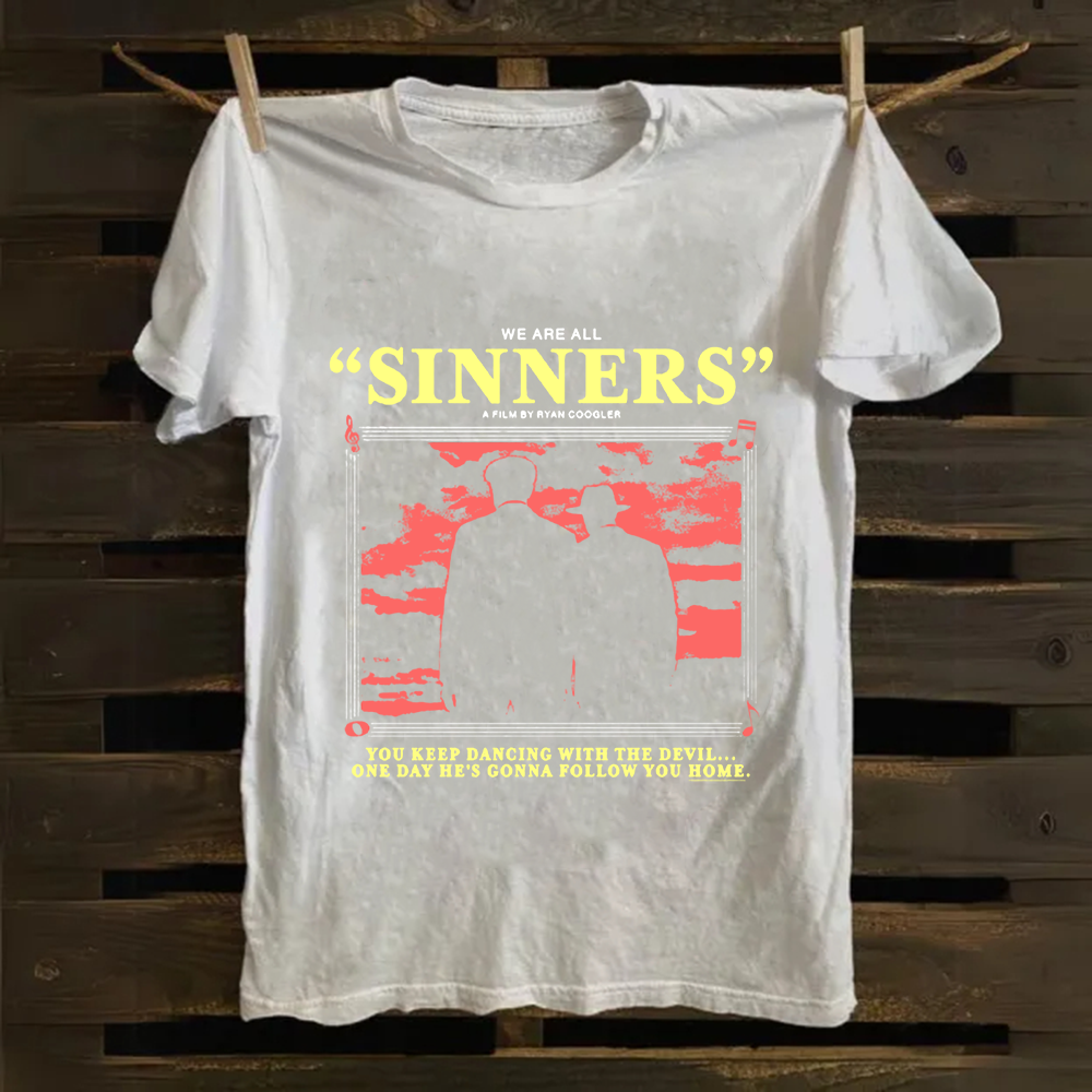 Unisex Vintage Sinners Horror Movie Cotton T-Shirt