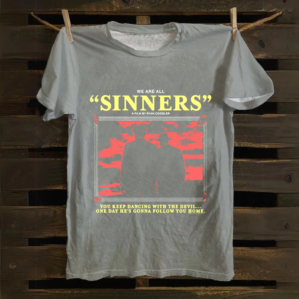 Unisex Vintage Sinners Horror Movie Cotton T-Shirt