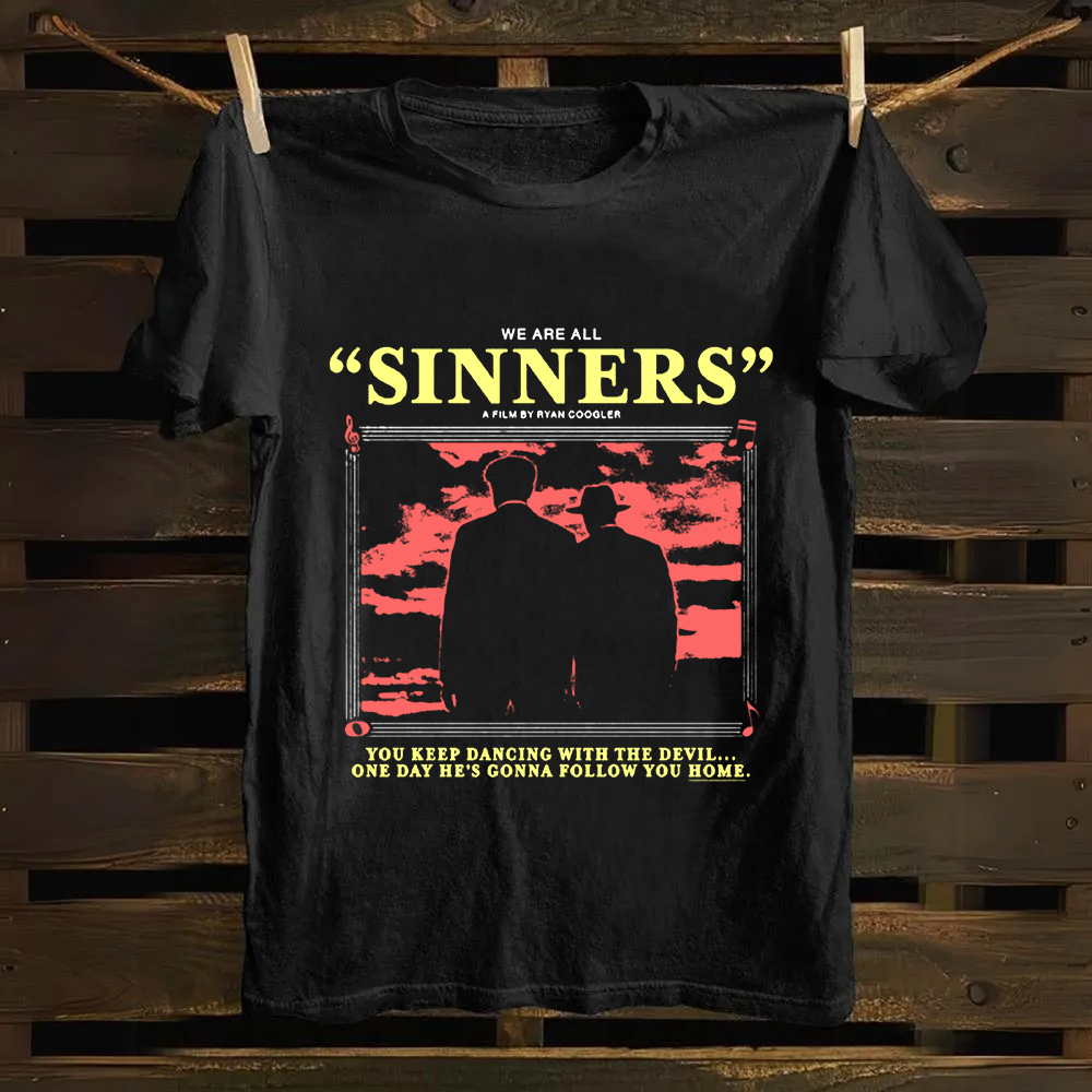Unisex Vintage Sinners Horror Movie Cotton T-Shirt