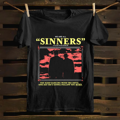 Unisex Vintage Sinners Horror Movie Cotton T-Shirt