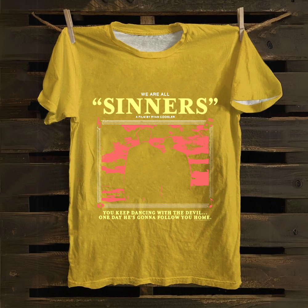 Unisex Vintage Sinners Horror Movie Cotton T-Shirt