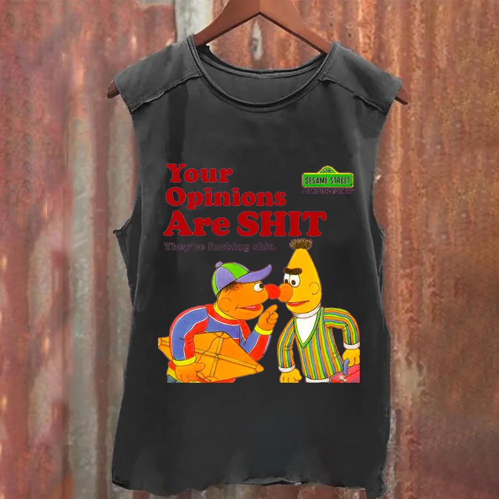 Sesame Street Your Opinions Are SHIT Casual Printed Tank Top