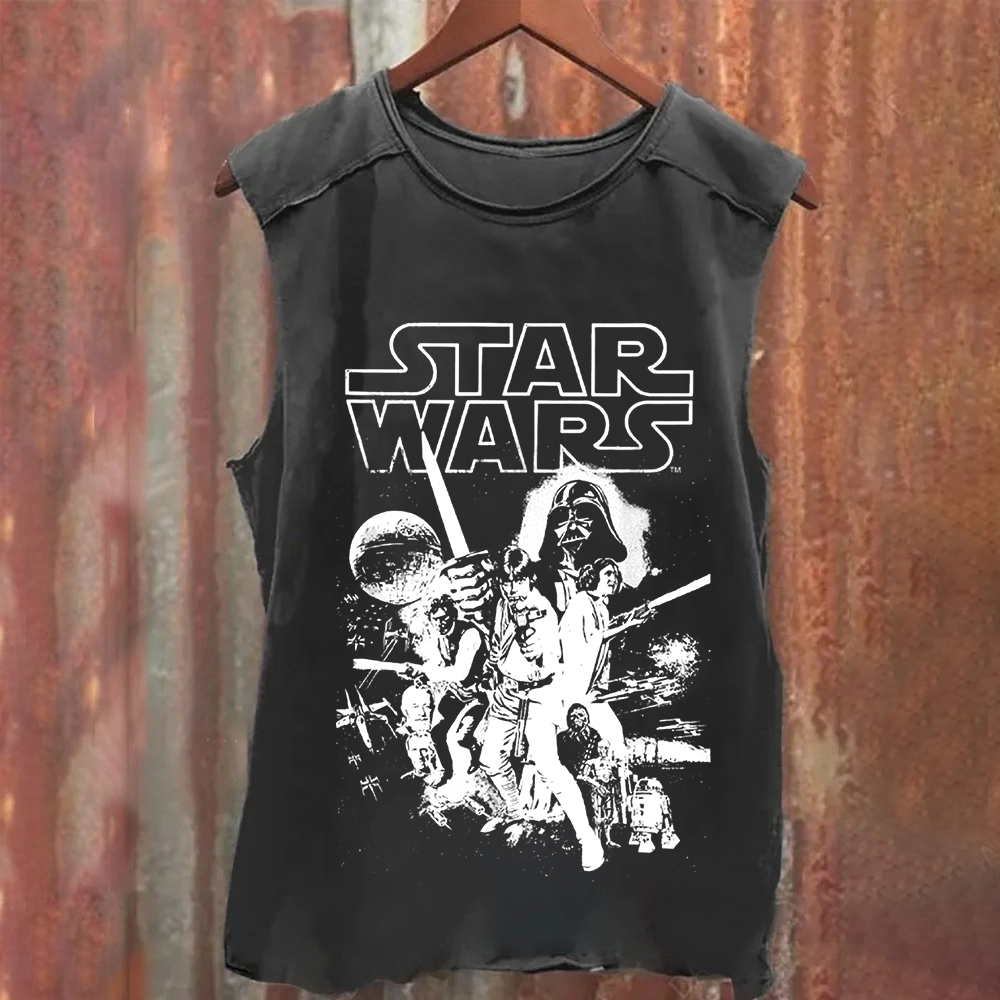 Unisex Vintage Washed  Star Wars Movie Tank Top