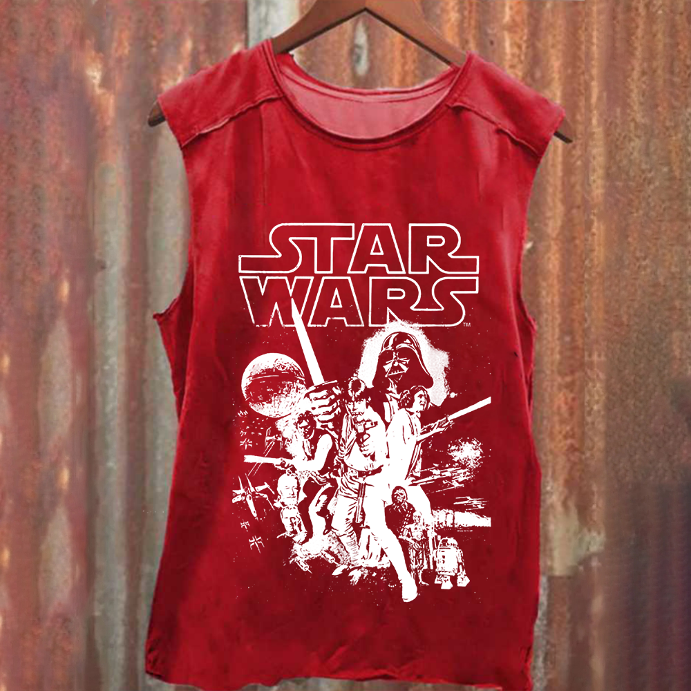 Unisex Vintage Washed  Star Wars Movie Tank Top