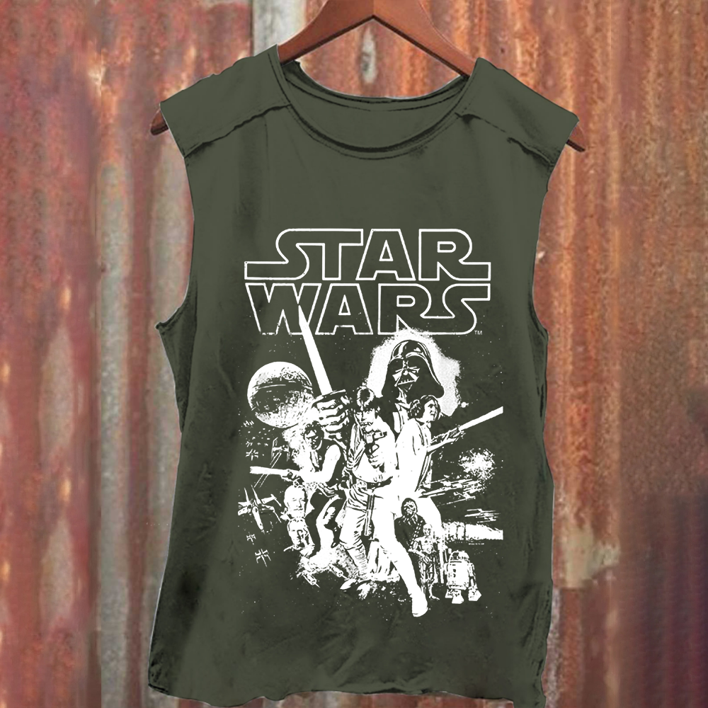 Unisex Vintage Washed  Star Wars Movie Tank Top