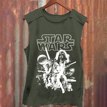 Unisex Vintage Washed  Star Wars Movie Tank Top