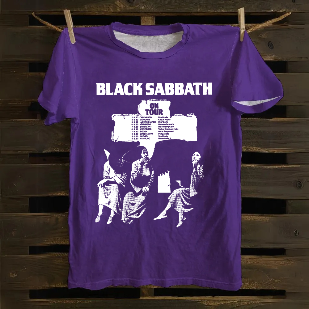 Unisex Vintage  Black Sabbath Band Cotton T-Shirt