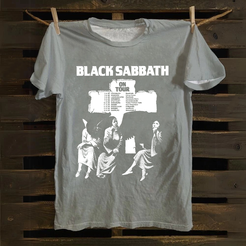 Unisex Vintage  Black Sabbath Band Cotton T-Shirt