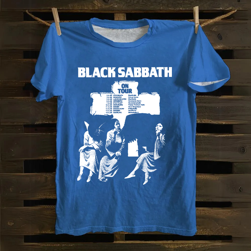 Unisex Vintage  Black Sabbath Band Cotton T-Shirt