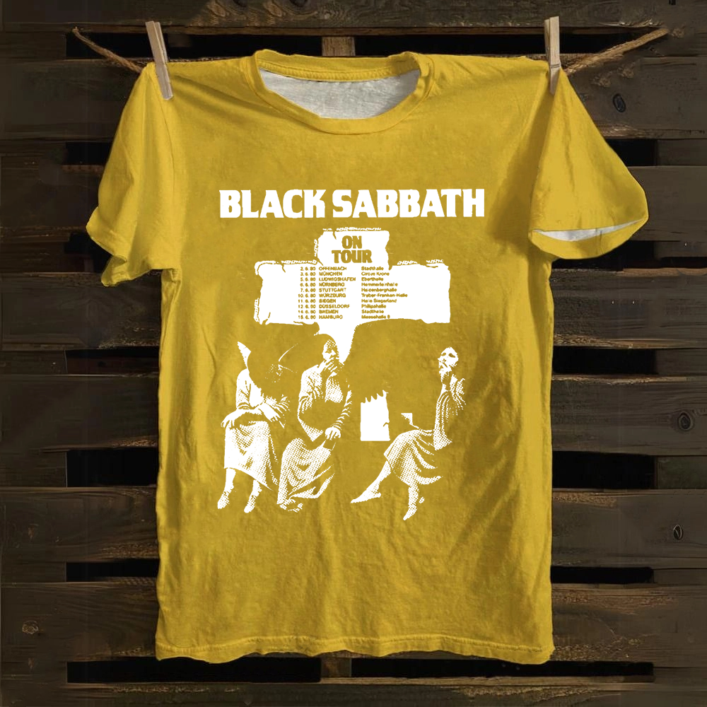 Unisex Vintage  Black Sabbath Band Cotton T-Shirt