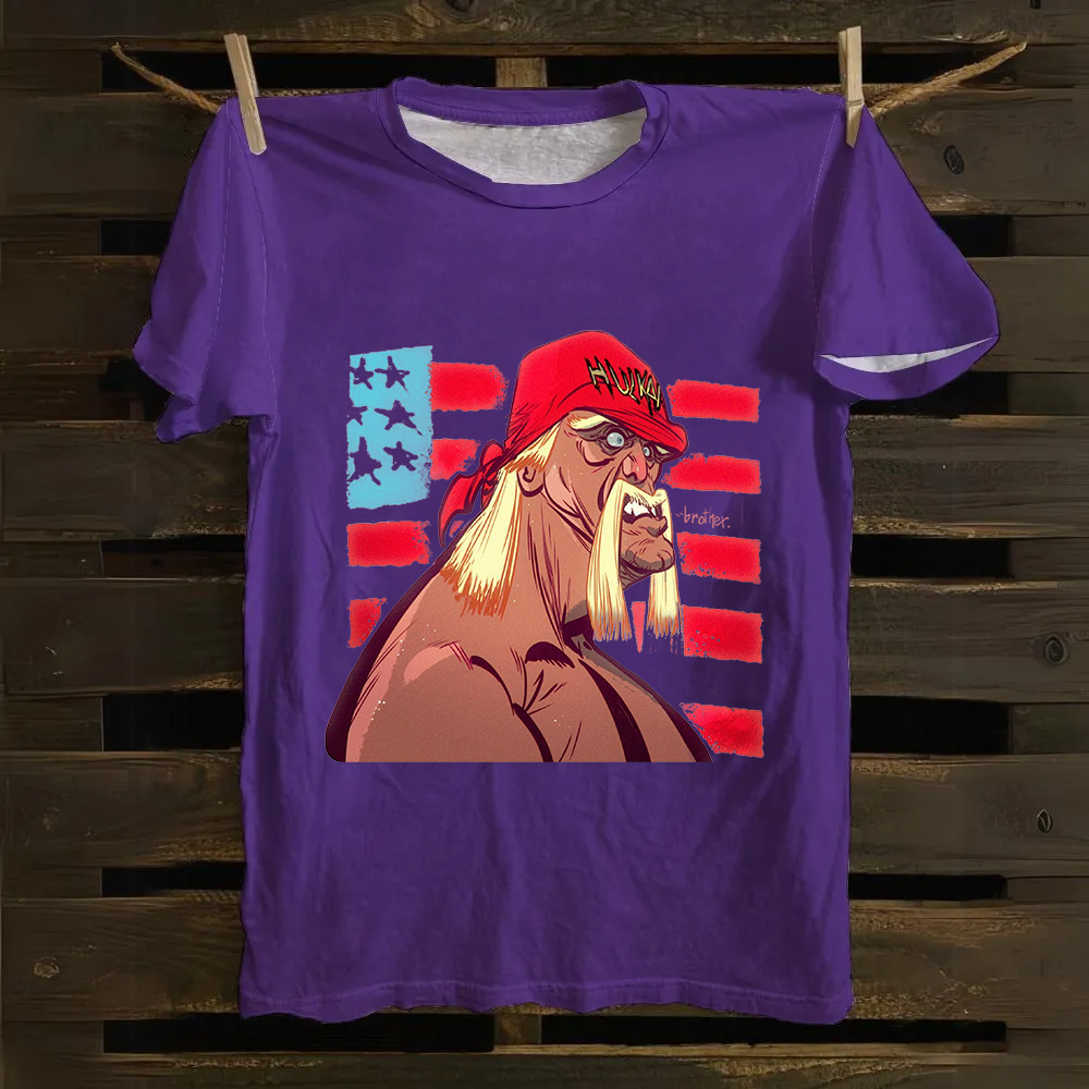 Unisex Vintage   Wrestling WWE Hulk Hogan Real American Cotton T-Shirt
