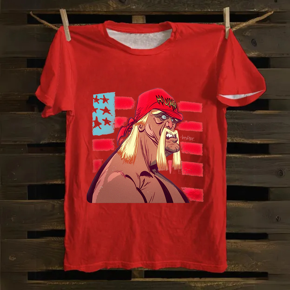Unisex Vintage   Wrestling WWE Hulk Hogan Real American Cotton T-Shirt