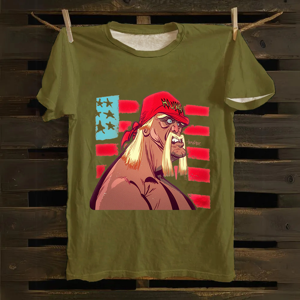 Unisex Vintage   Wrestling WWE Hulk Hogan Real American Cotton T-Shirt
