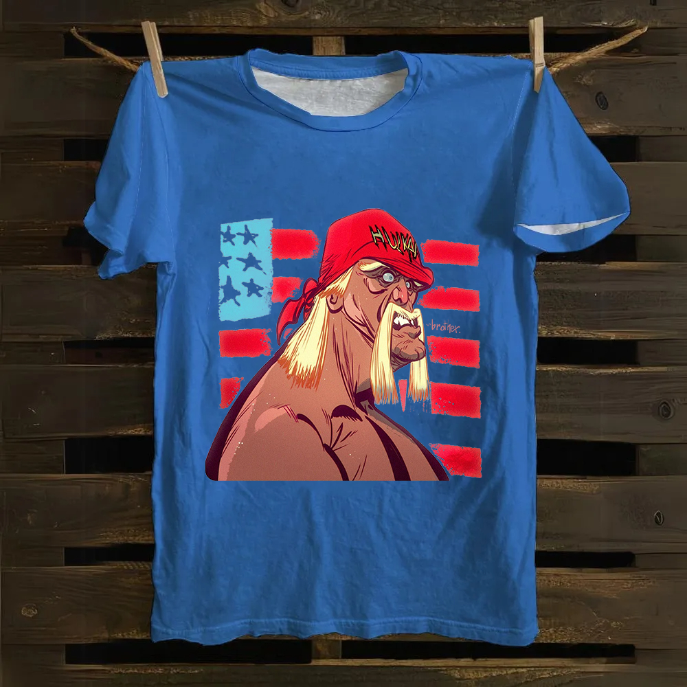 Unisex Vintage   Wrestling WWE Hulk Hogan Real American Cotton T-Shirt