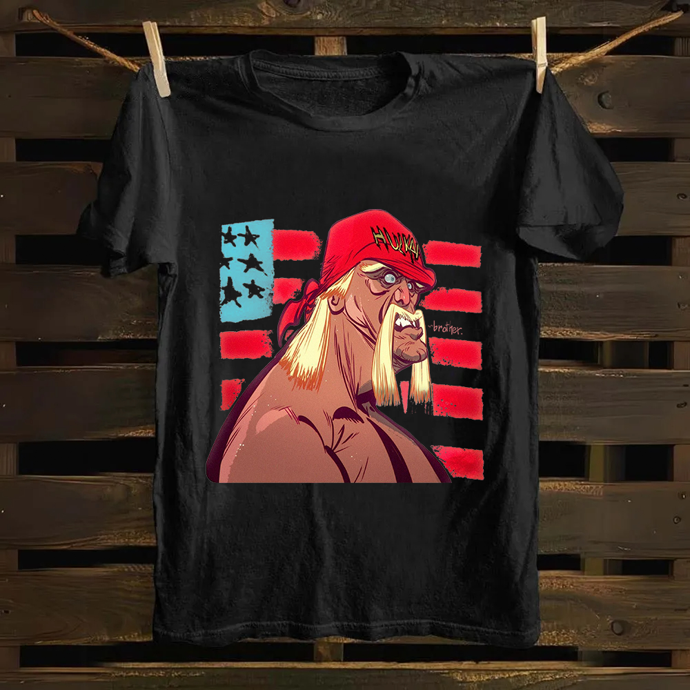 Unisex Vintage   Wrestling WWE Hulk Hogan Real American Cotton T-Shirt
