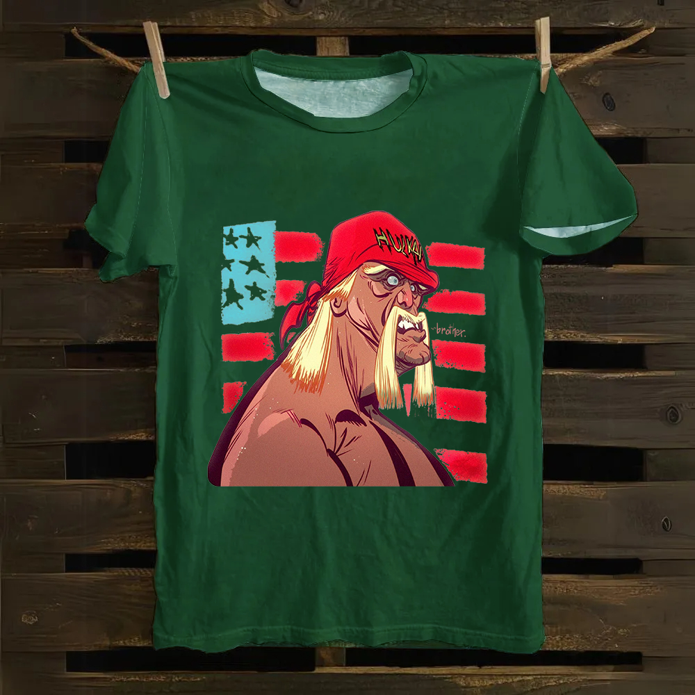 Unisex Vintage   Wrestling WWE Hulk Hogan Real American Cotton T-Shirt