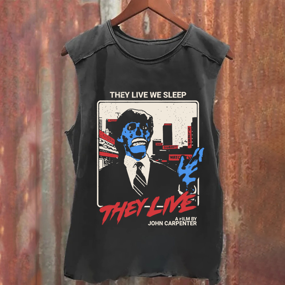 Unisex Vintage Washed They Live horror movie  Tank Top