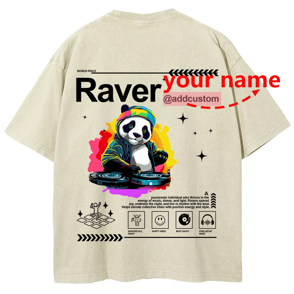 Addcustom Raver Unisex Fit Washed T-Shirt