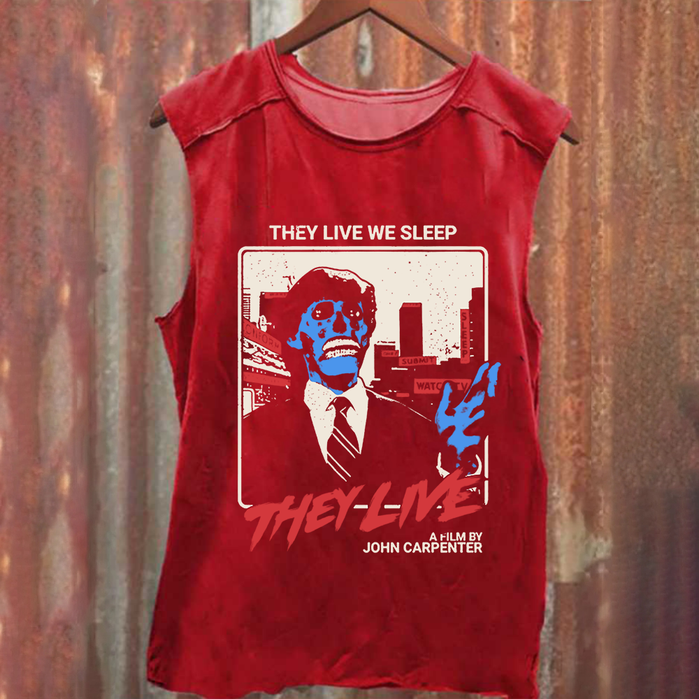 Unisex Vintage Washed They Live horror movie  Tank Top