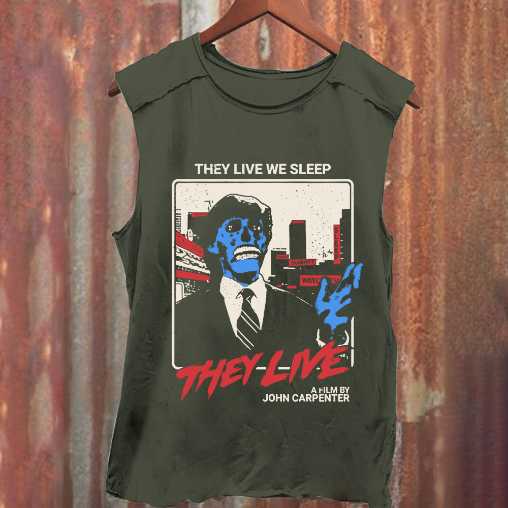 Unisex Vintage Washed They Live horror movie  Tank Top