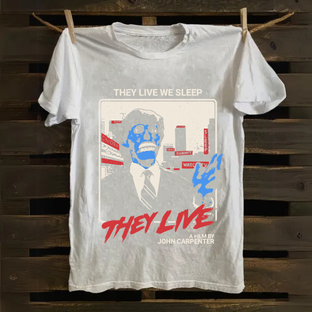 Unisex Vintage  They Live horror movie  Cotton T-Shirt