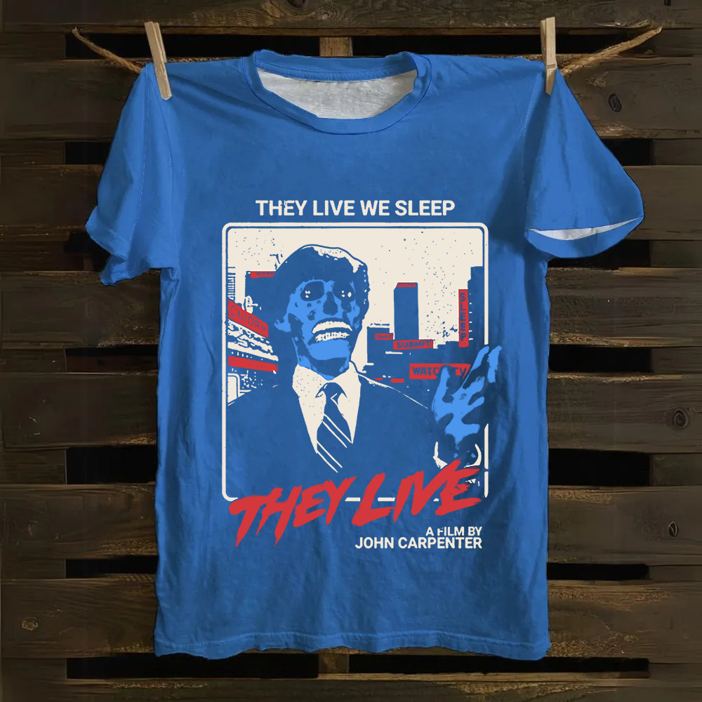 Unisex Vintage  They Live horror movie  Cotton T-Shirt