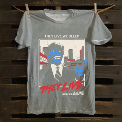 Unisex Vintage  They Live horror movie  Cotton T-Shirt
