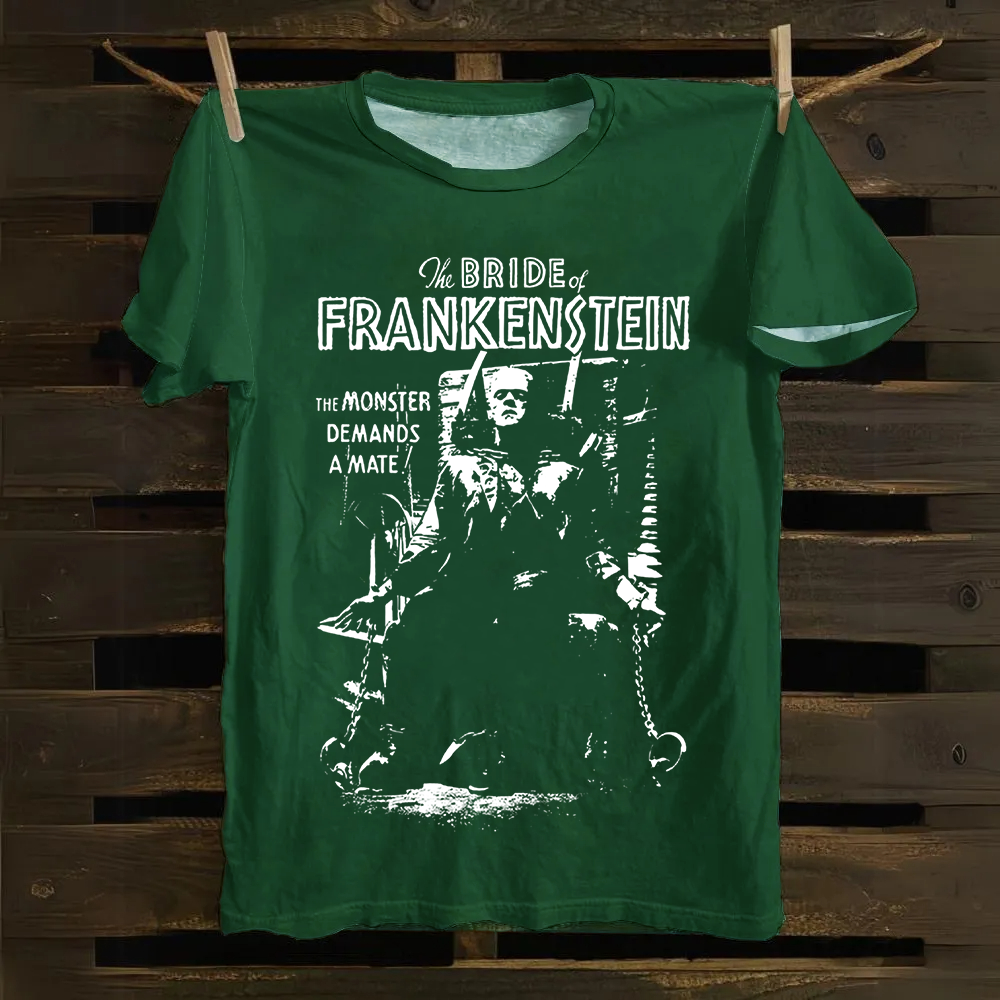 Unisex Vintage Bride of Frankenstein Horror Movie Cotton T-Shirt