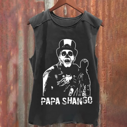 Unisex Vintage Washed Papa Shango Wrestler   Wrestling Tank Top