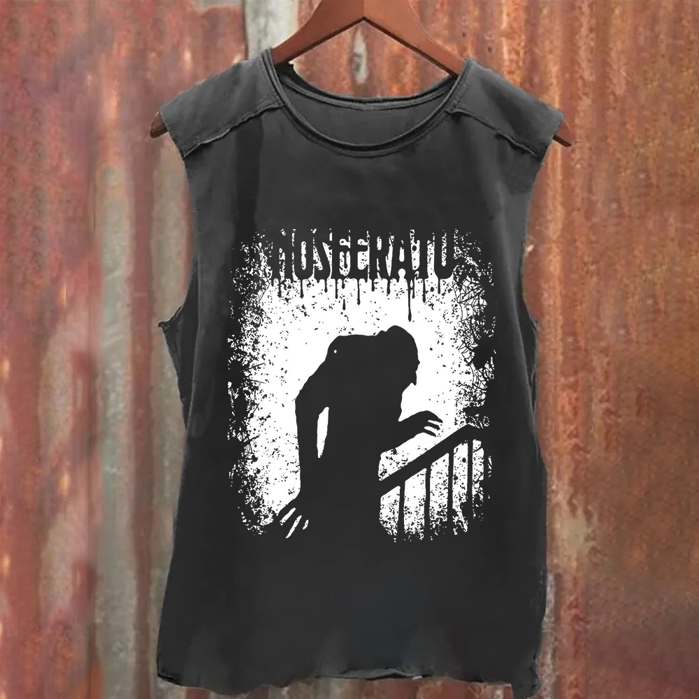 Unisex Vintage Washed  Nosferatu 1922 Horror Movie  Tank Top