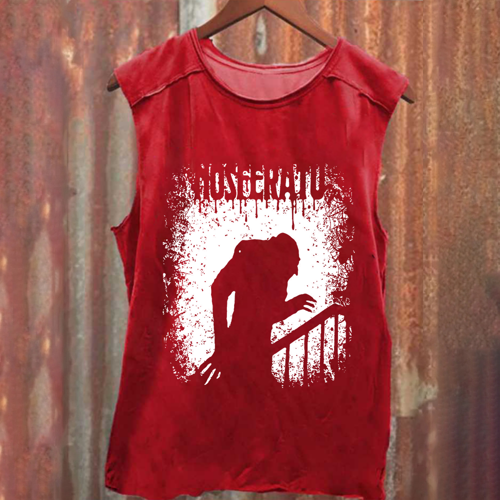 Unisex Vintage Washed  Nosferatu 1922 Horror Movie  Tank Top