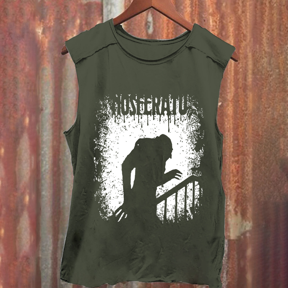 Unisex Vintage Washed  Nosferatu 1922 Horror Movie  Tank Top