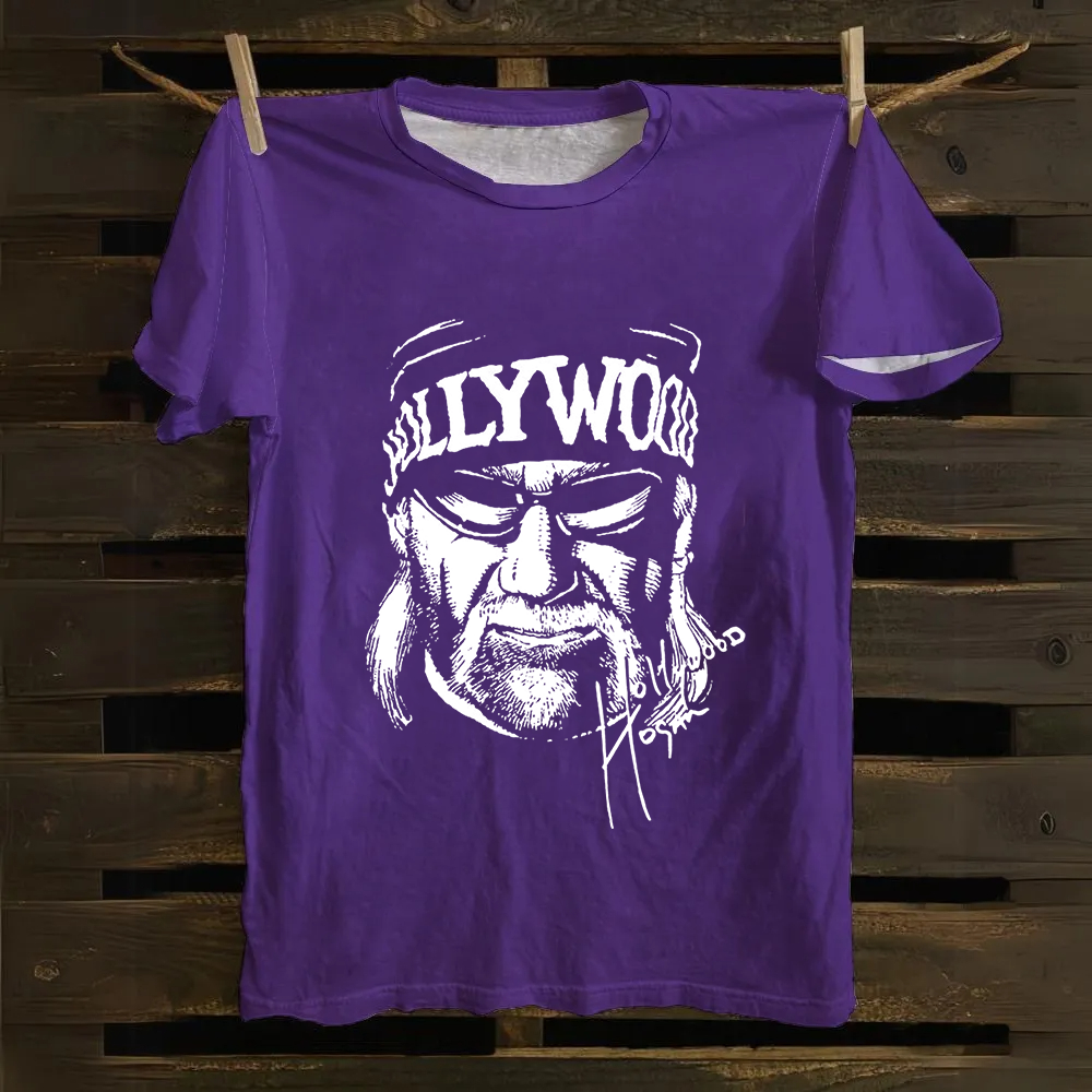 Unisex Vintage  Wrestling WCW Hollywood Hulk Hogan  Cotton T-Shirt